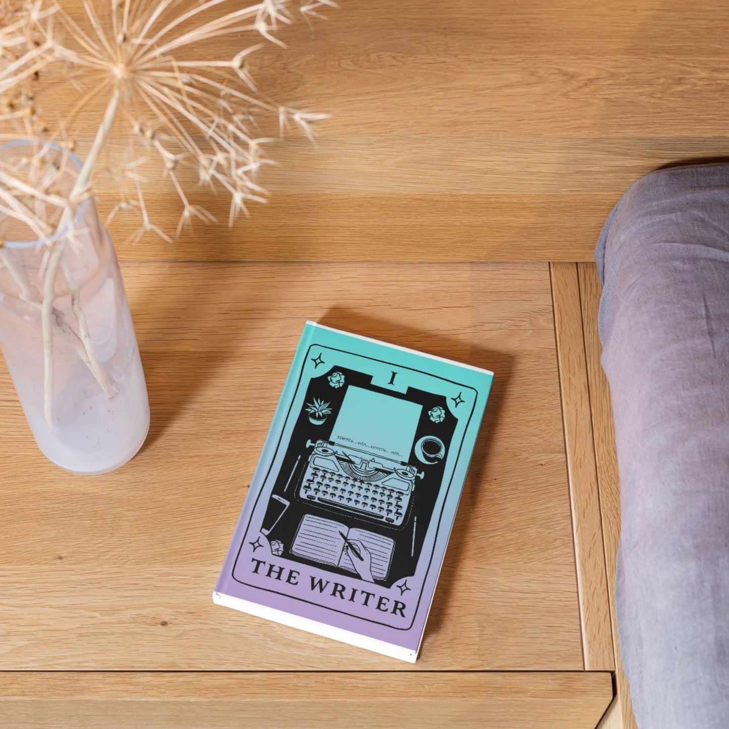 The Writer: Ink & Inspiration Notebook | Dark Mode Teal & Purple (6x9 Perfect Bound)