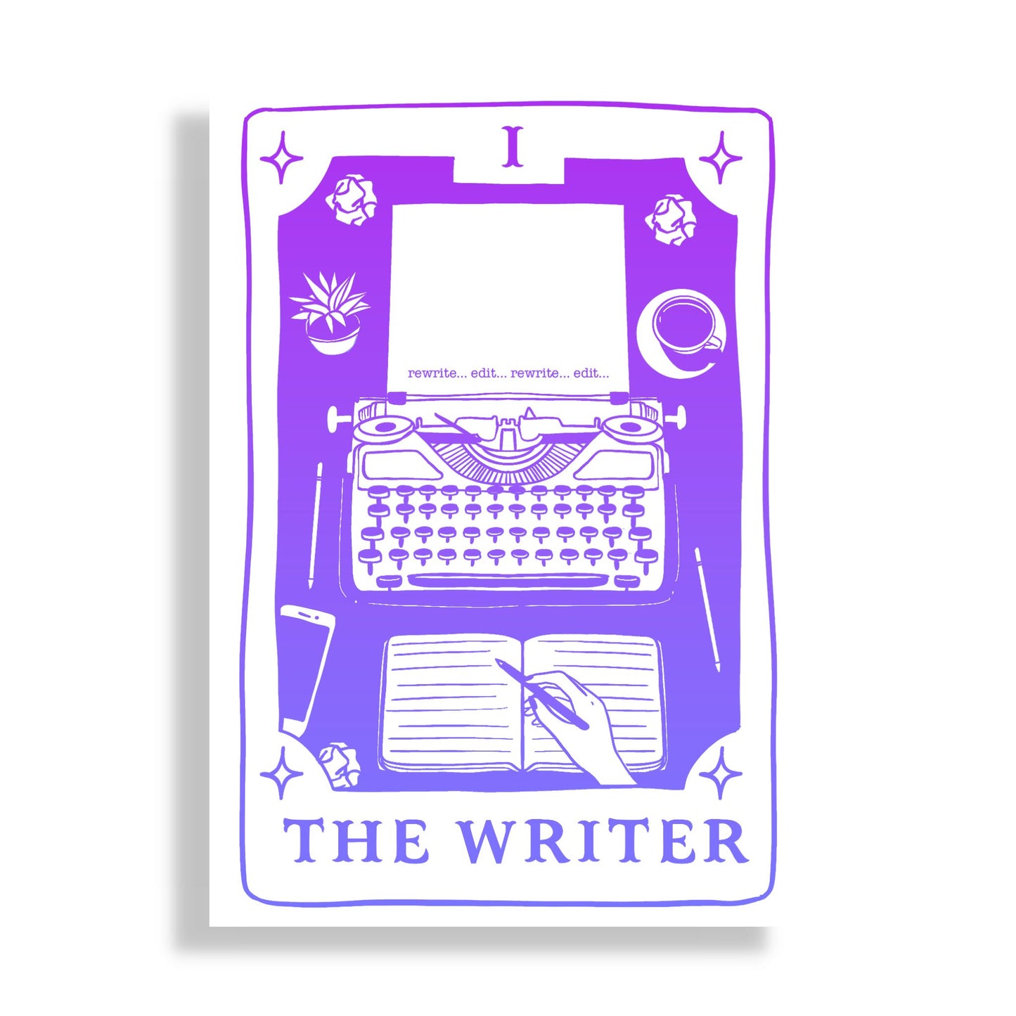 The Writer: Ink & Inspiration Notebook | Light Mode Purple(6x9 Perfect Bound)