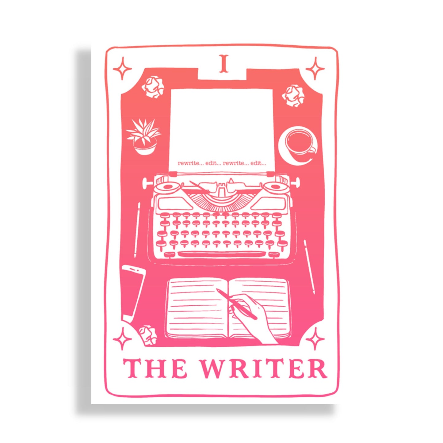 The Writer: Ink & Inspiration Notebook | Light Mode Coral (6x9 Perfect Bound)