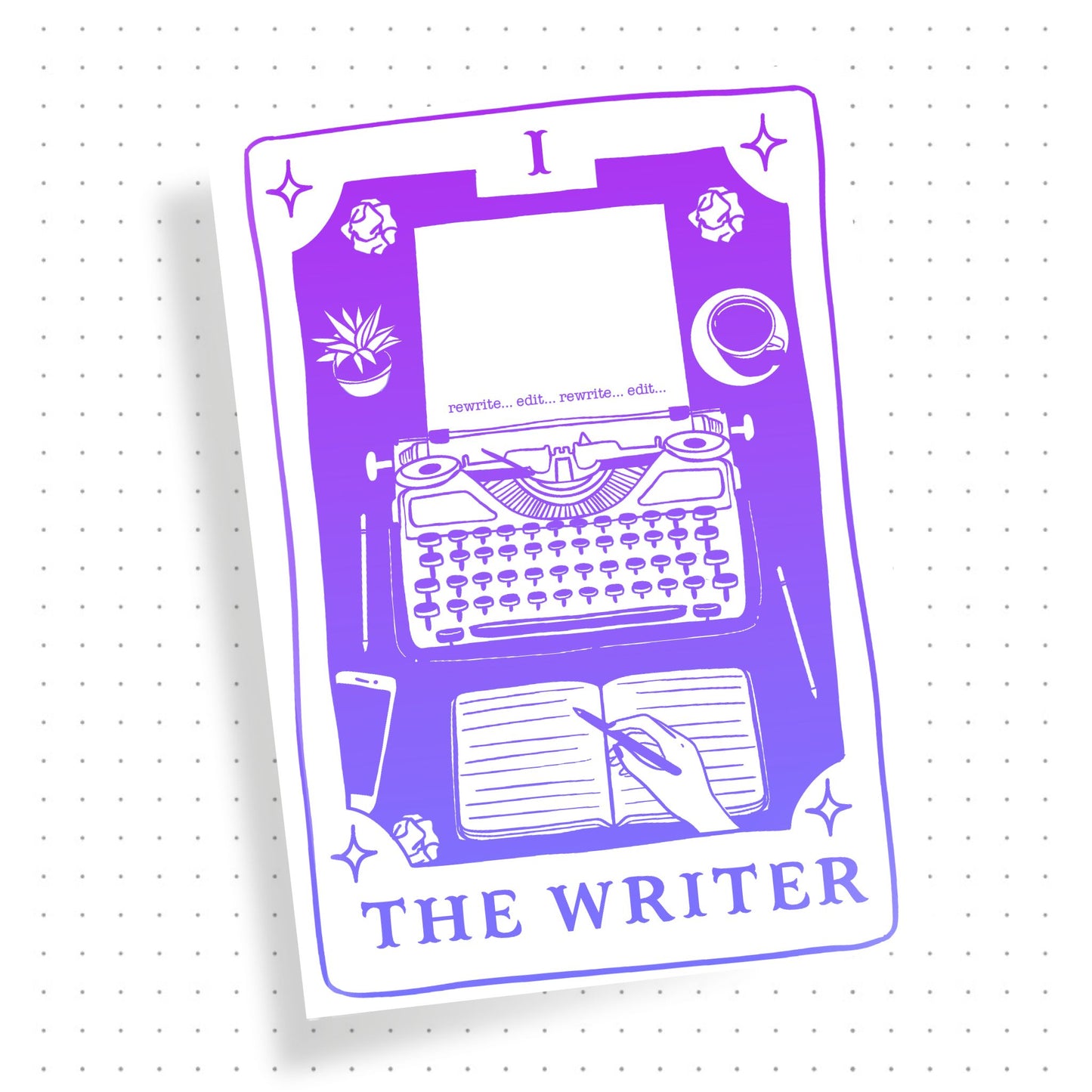 The Writer: Ink & Inspiration Notebook | Light Mode Purple(6x9 Perfect Bound)