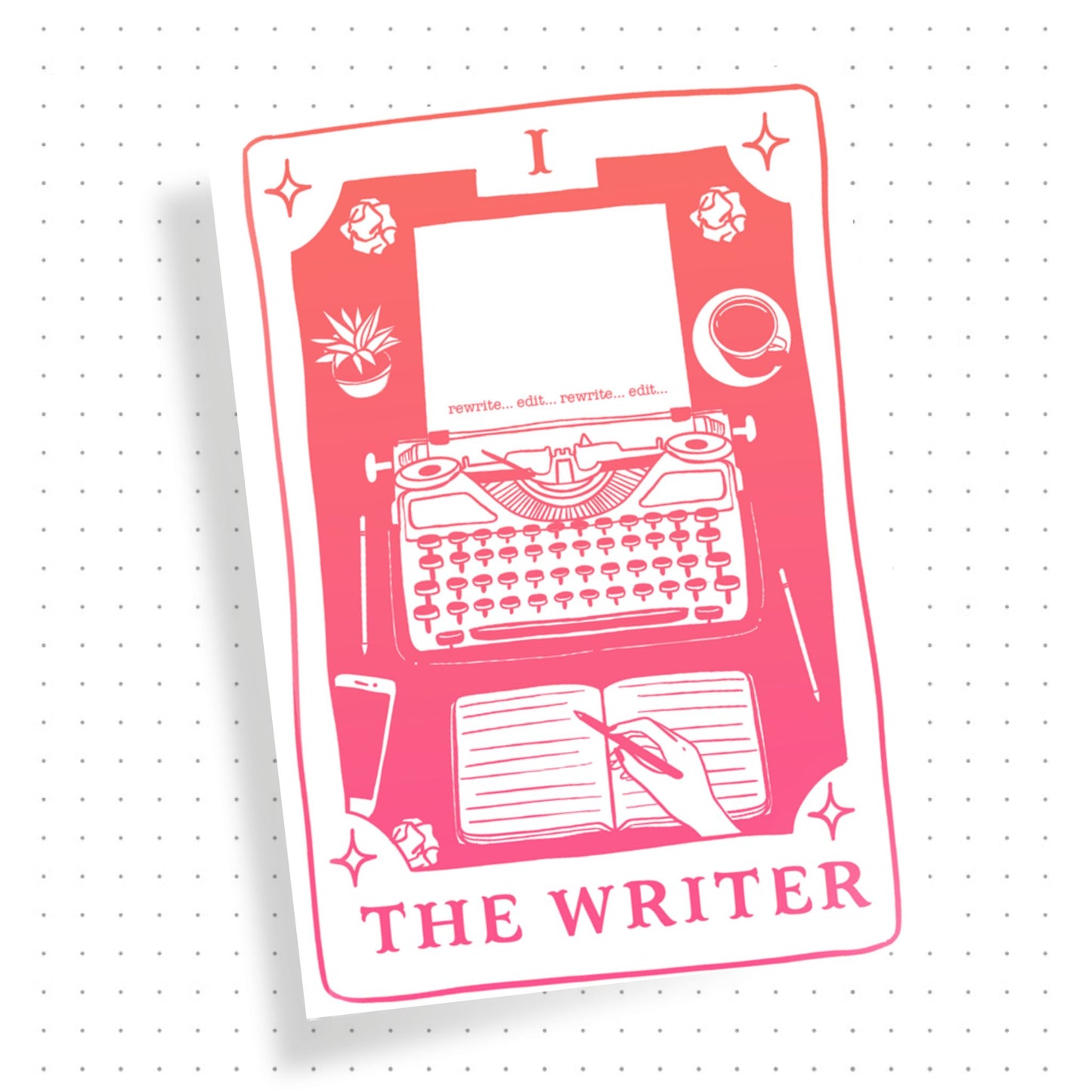 The Writer: Ink & Inspiration Notebook | Light Mode Coral (6x9 Perfect Bound)