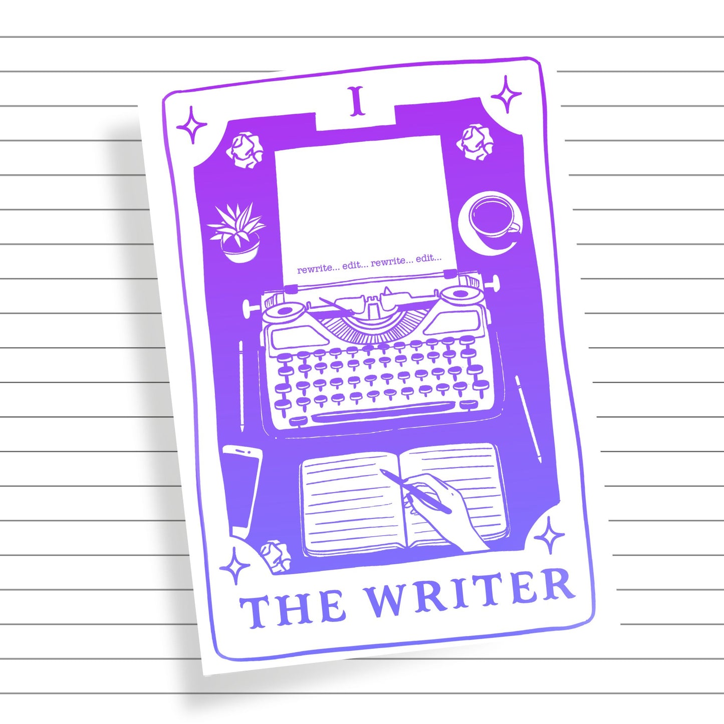 The Writer: Ink & Inspiration Notebook | Light Mode Purple(6x9 Perfect Bound)