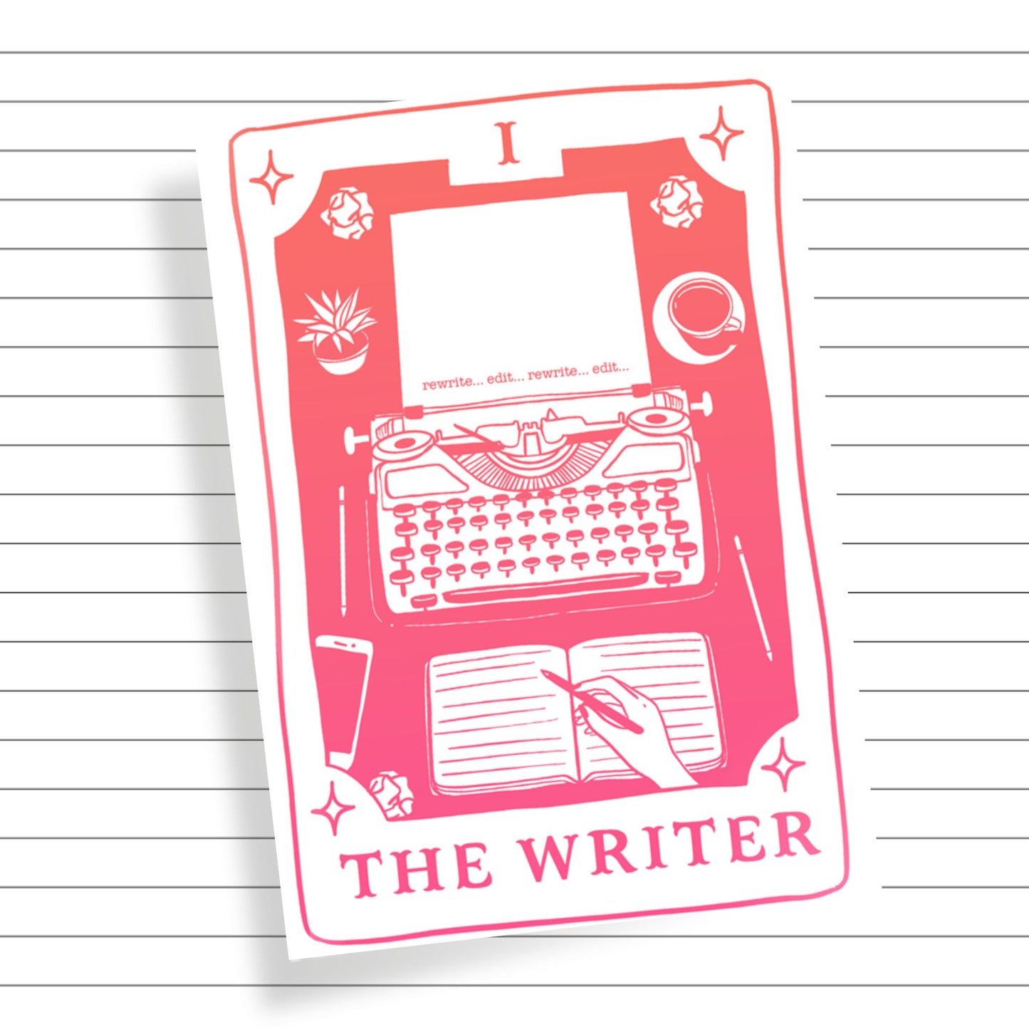The Writer: Ink & Inspiration Notebook | Light Mode Coral (6x9 Perfect Bound)