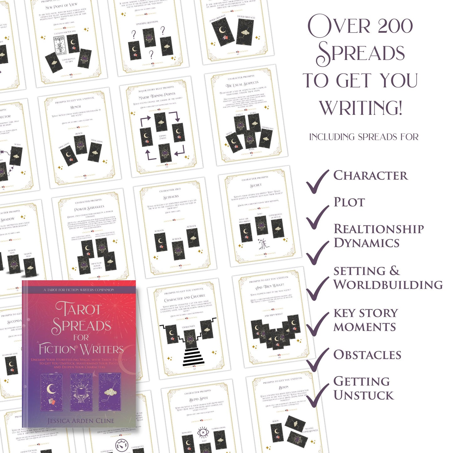 Tarot for Fiction Writers Collection Paperbacks + Spread Notes Journal Bundle