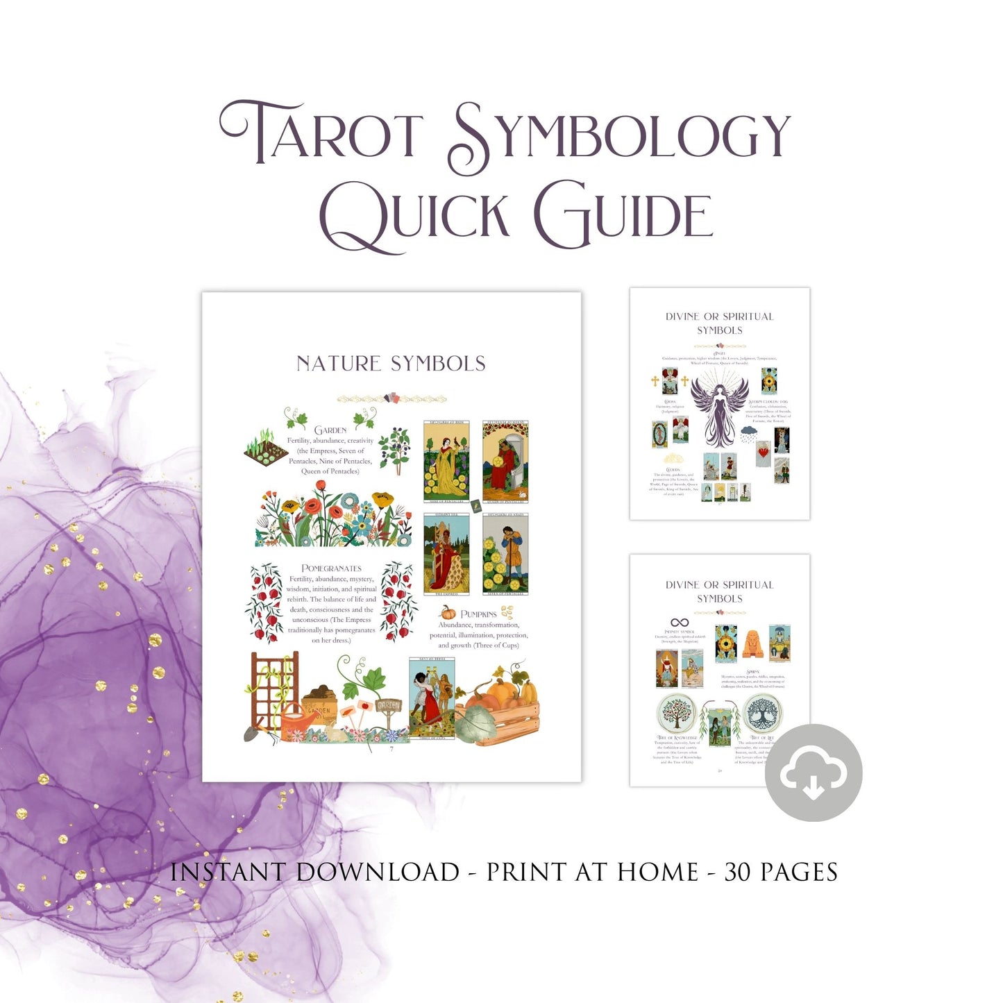 Tarot Symbology Quick Guide (PDF Digital Download)