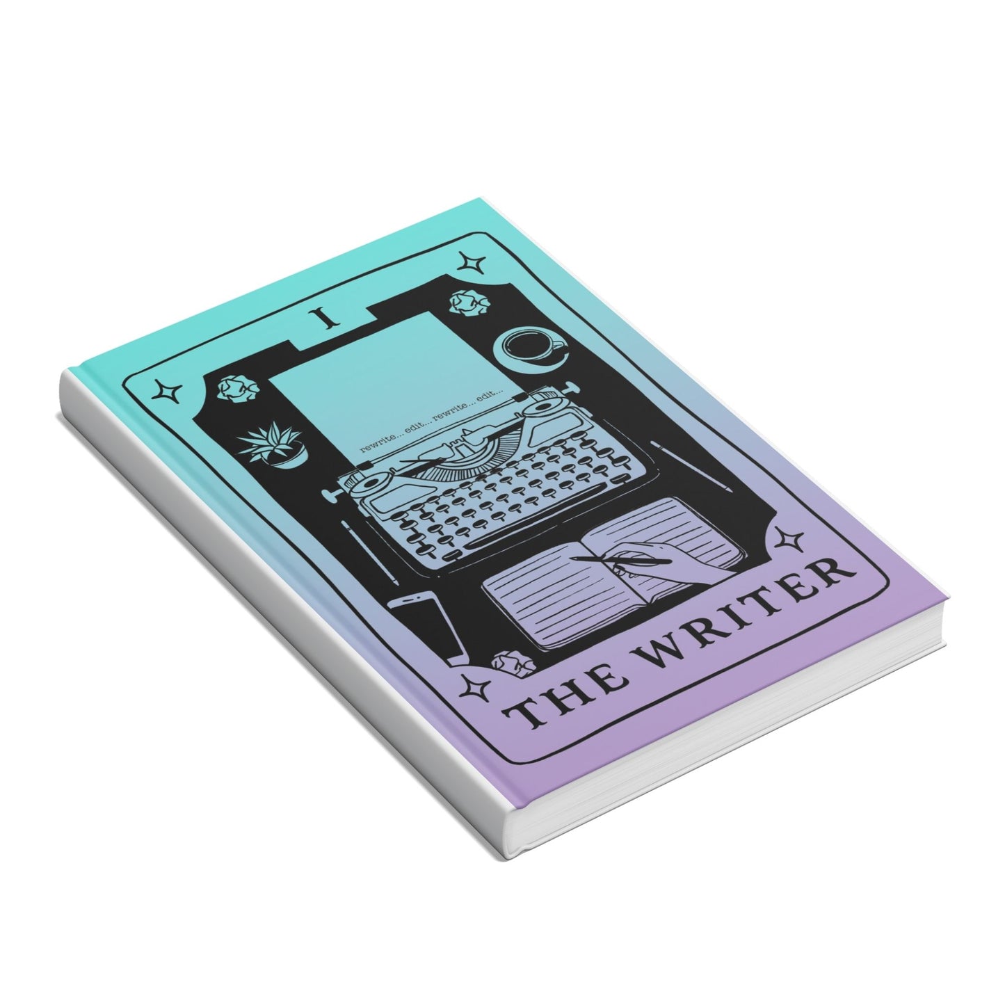 The Writer: Ink & Inspiration Notebook | Dark Mode Teal & Purple  (6x9 Perfect Bound)