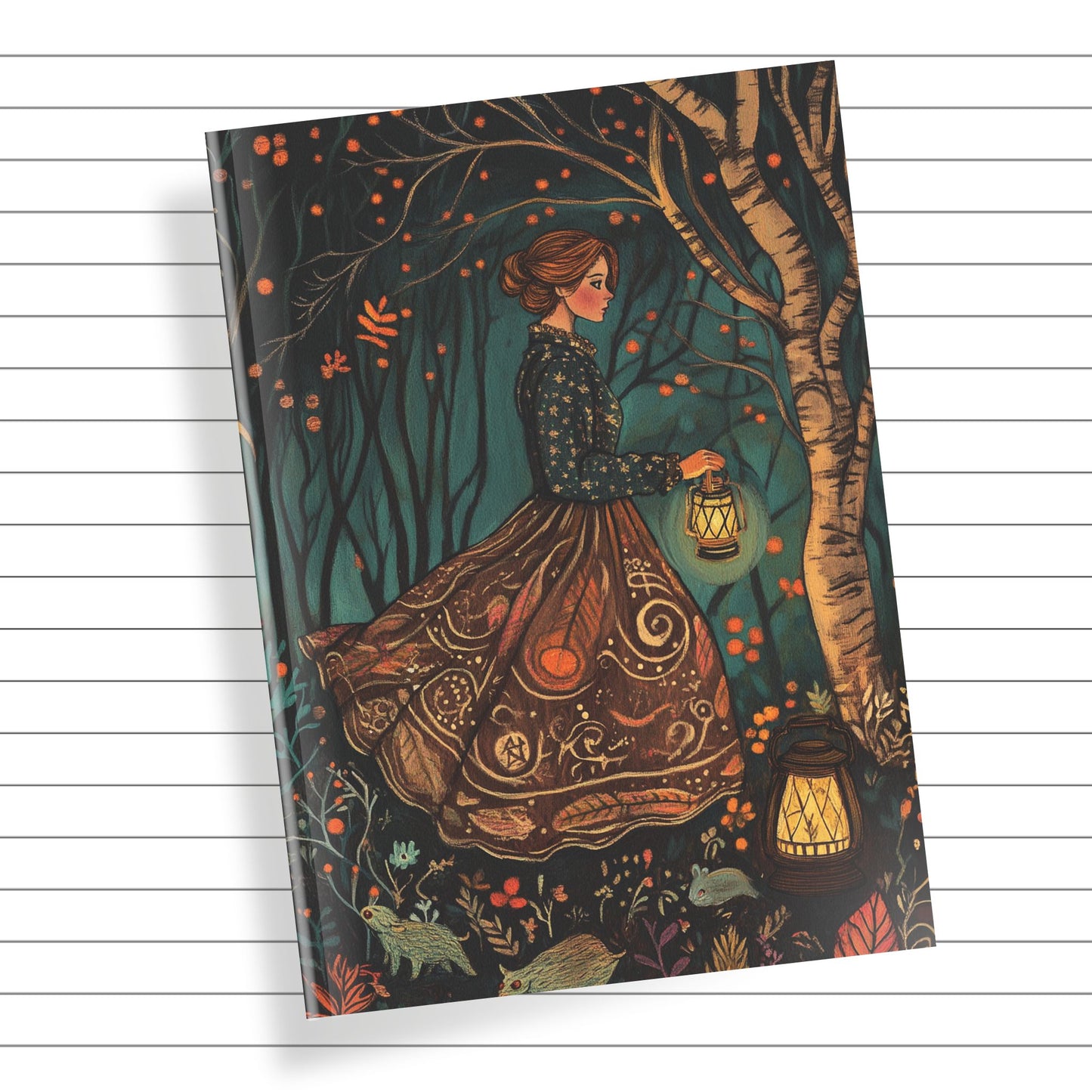 Enchanted Autumn: A Woodland Fantasy Notebook (6x9 Lined Perfect Bound)