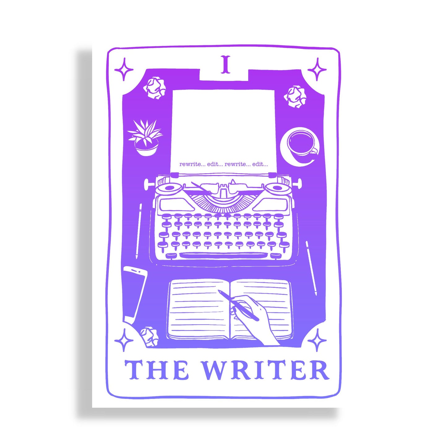 The Writer: Ink & Inspiration Notebook |  Light Mode Purple(6x9 Perfect Bound)