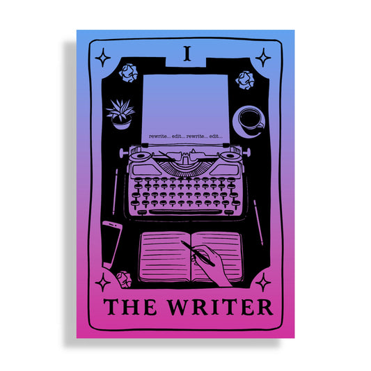 The Writer: Ink & Inspiration Notebook |  Dark Mode Pink & Blue (6x9 Perfect Bound)