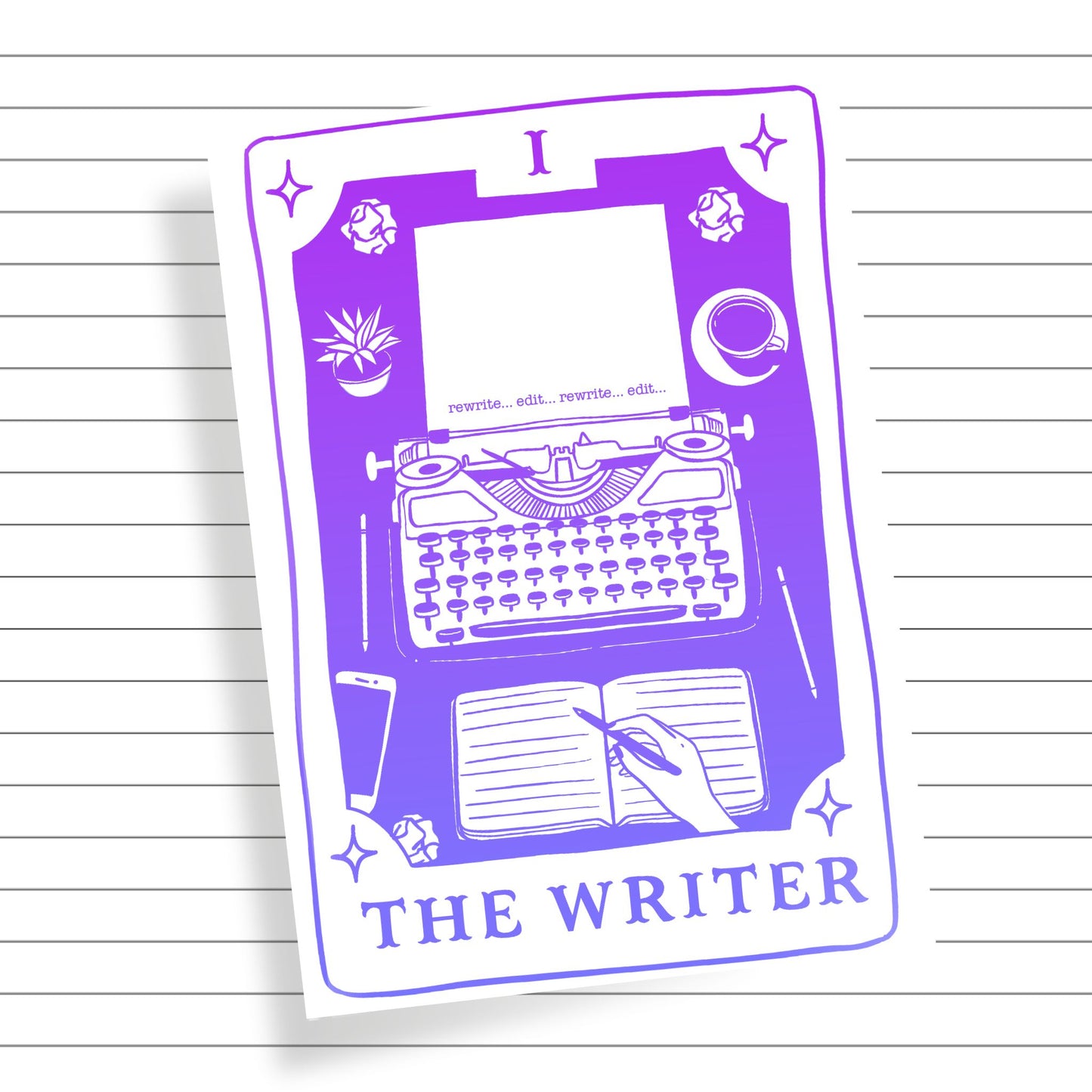 The Writer: Ink & Inspiration Notebook |  Light Mode Purple(6x9 Perfect Bound)