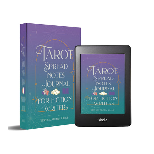 Tarot Spread Notes Journal for Fiction Writers Bundle (6 x 9 Perfect Bound Notebook + PDF Digital Download)
